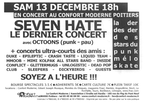 Flyer Last Show Seven Hate