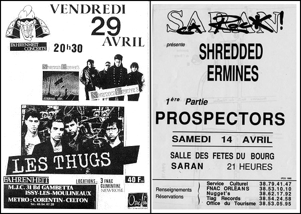 Shredded Ermines flyers concerts